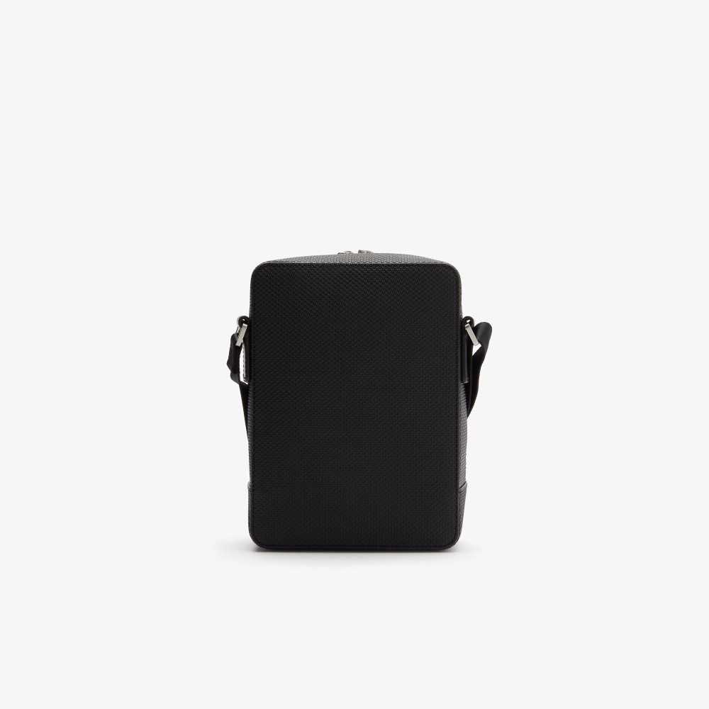 Lacoste Chantaco Matte Stitched Cuero Vertical Camera Negras | 8231-BHAKX