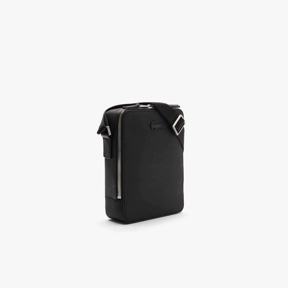 Lacoste Chantaco Matte Stitched Cuero Vertical Camera Negras | 8231-BHAKX