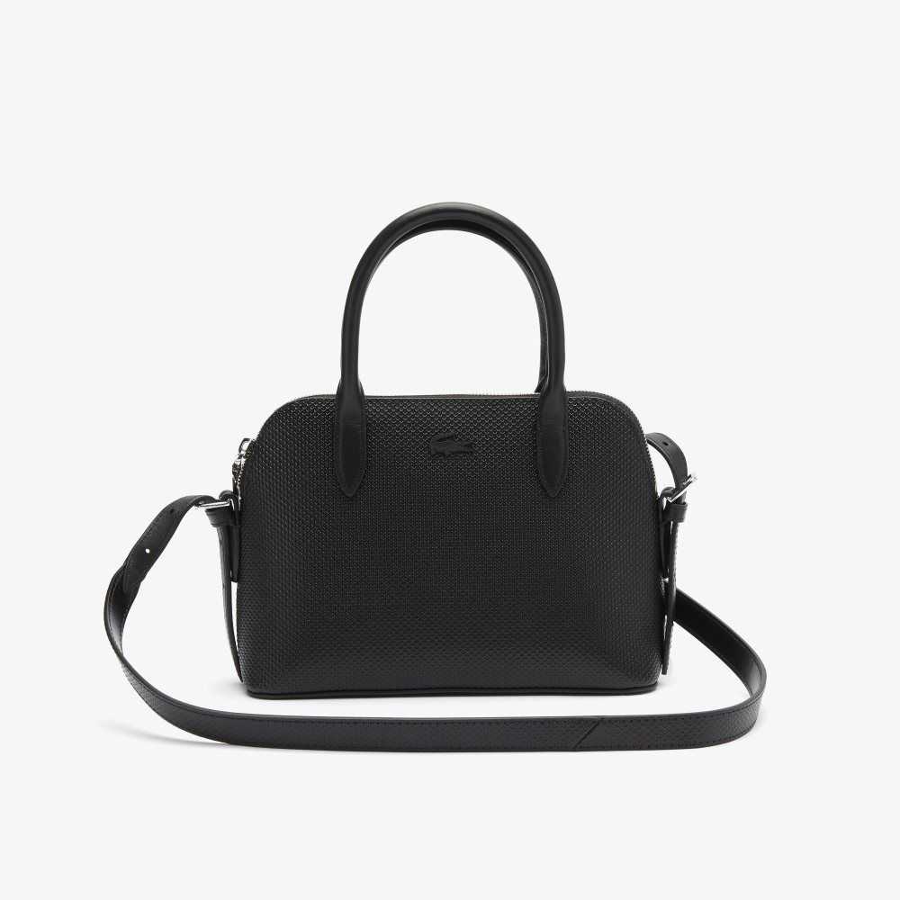 Lacoste Chantaco Pique Cuero Top Handle Negras | 3854-TLARJ