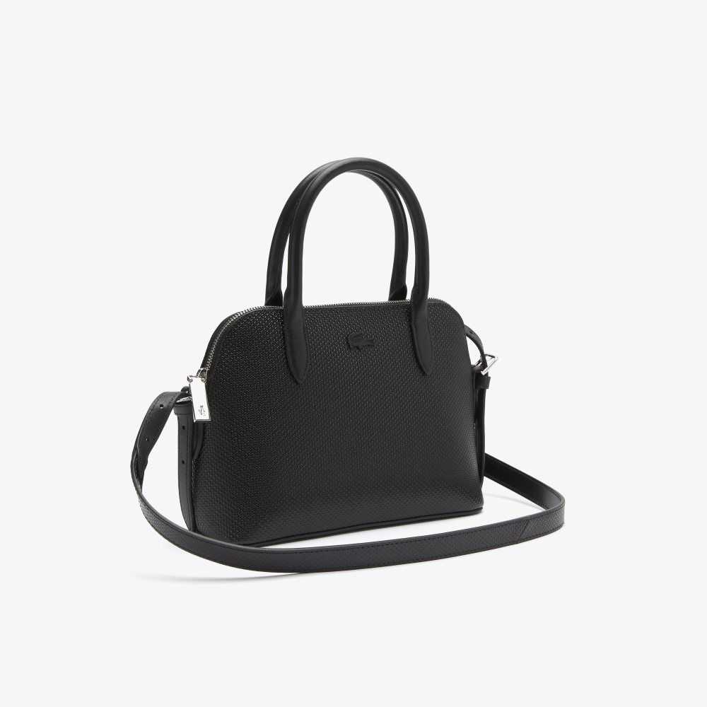 Lacoste Chantaco Pique Cuero Top Handle Negras | 3854-TLARJ