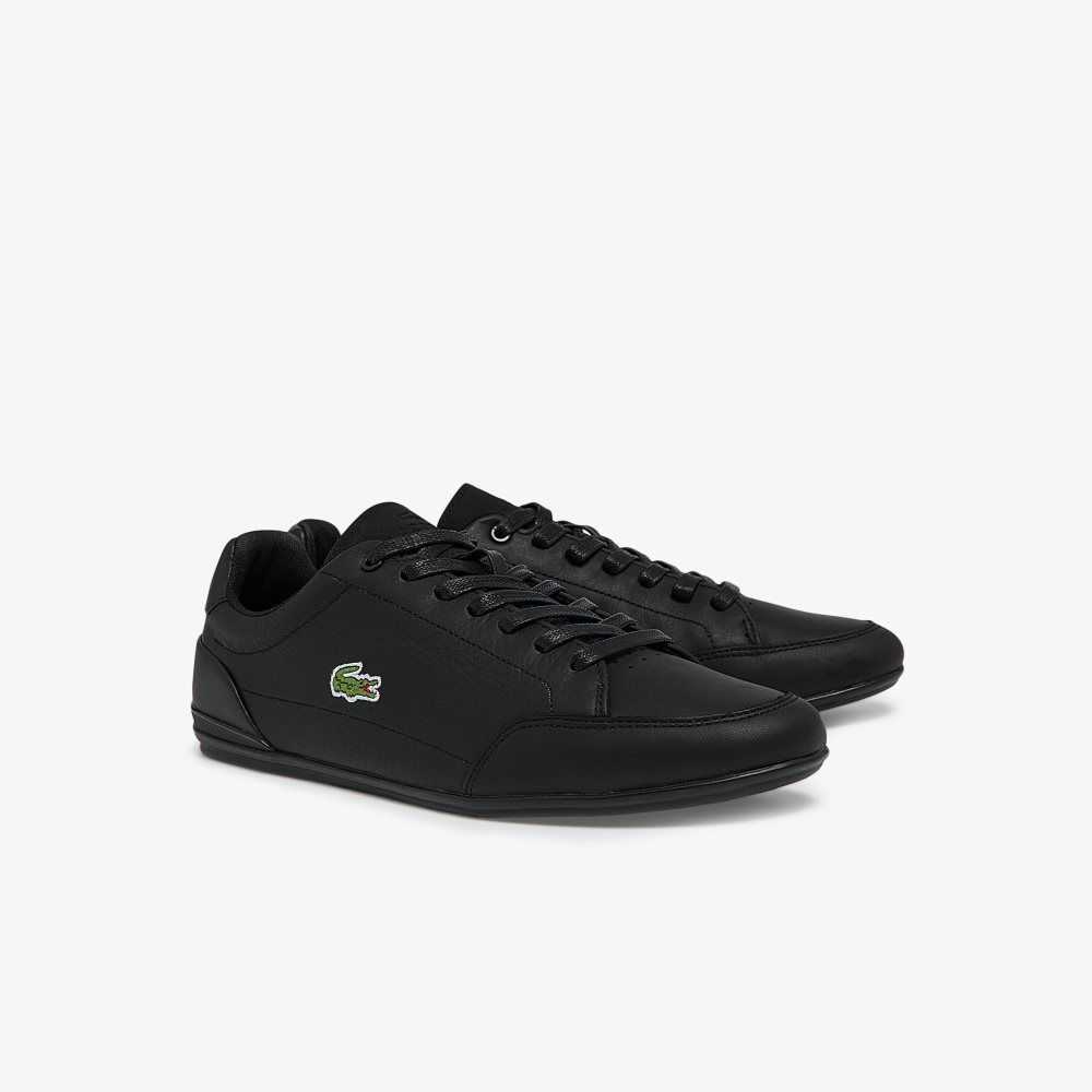 Lacoste Chaymon Crafted Cuero Negras Negras | 7504-PFNTJ