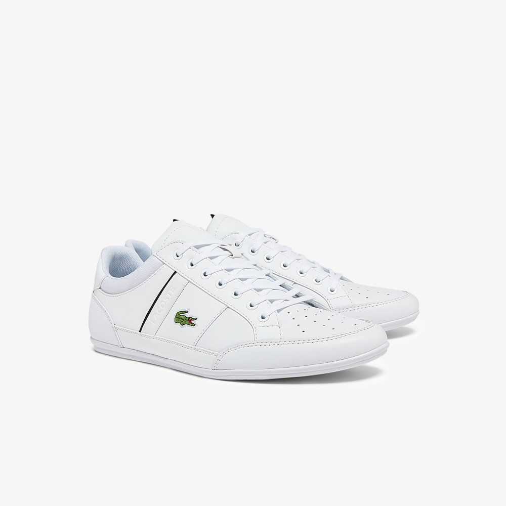 Lacoste Chaymon Cuero Blancas Negras | 5342-QONGL