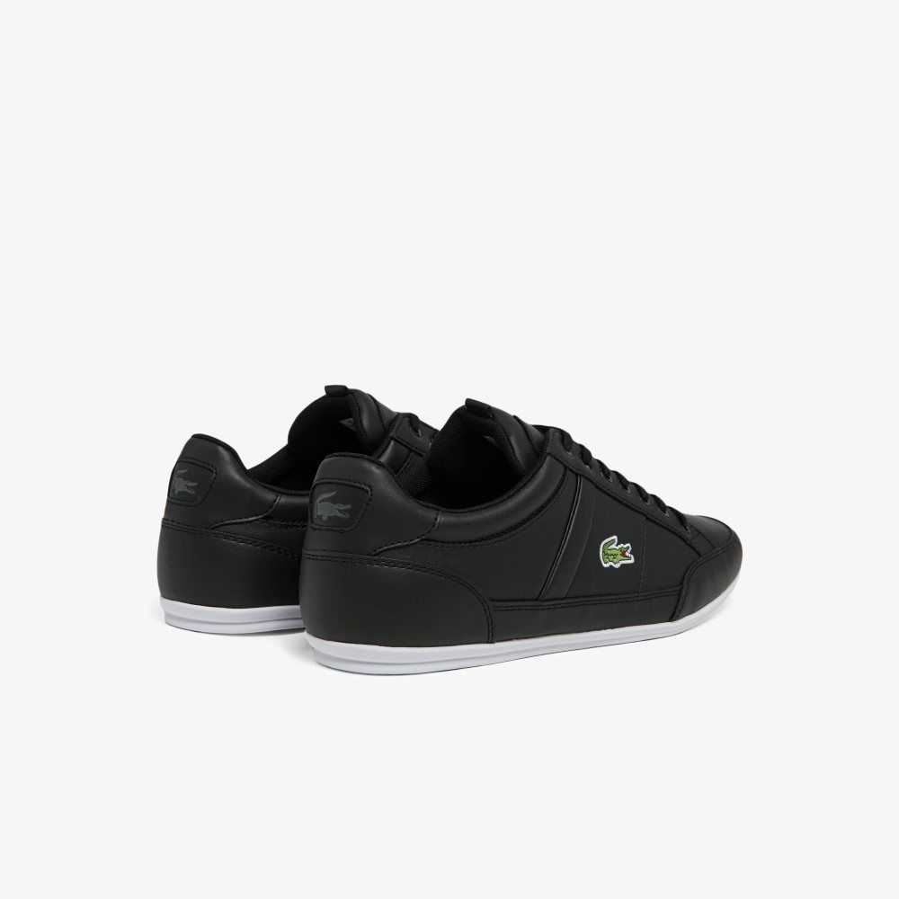 Lacoste Chaymon Cuero Negras Blancas | 0849-XYEOU