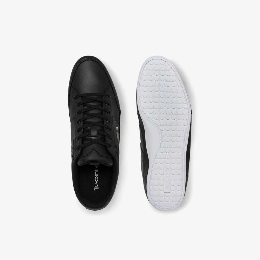 Lacoste Chaymon Cuero Negras Blancas | 0849-XYEOU