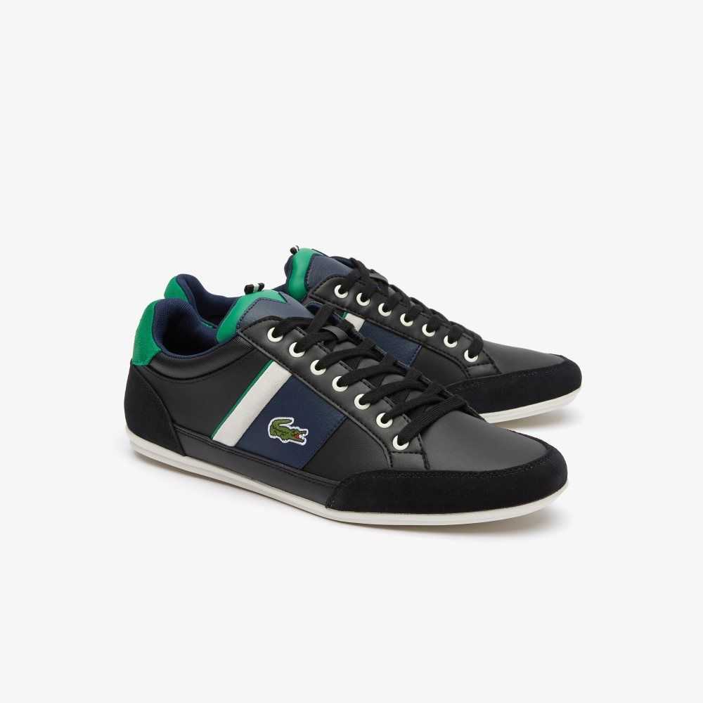 Lacoste Chaymon Cuero Negras Verde | 2807-NKEQY