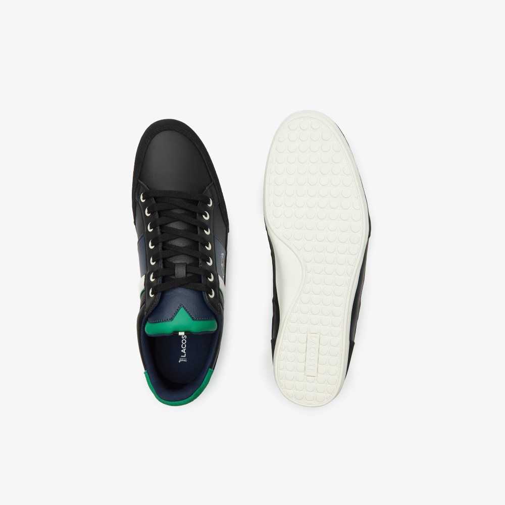 Lacoste Chaymon Cuero Negras Verde | 2807-NKEQY