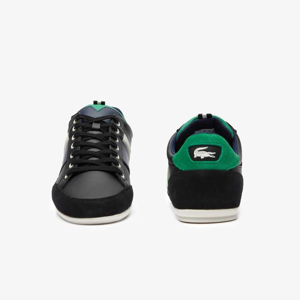 Lacoste Chaymon Cuero Negras Verde | 2807-NKEQY