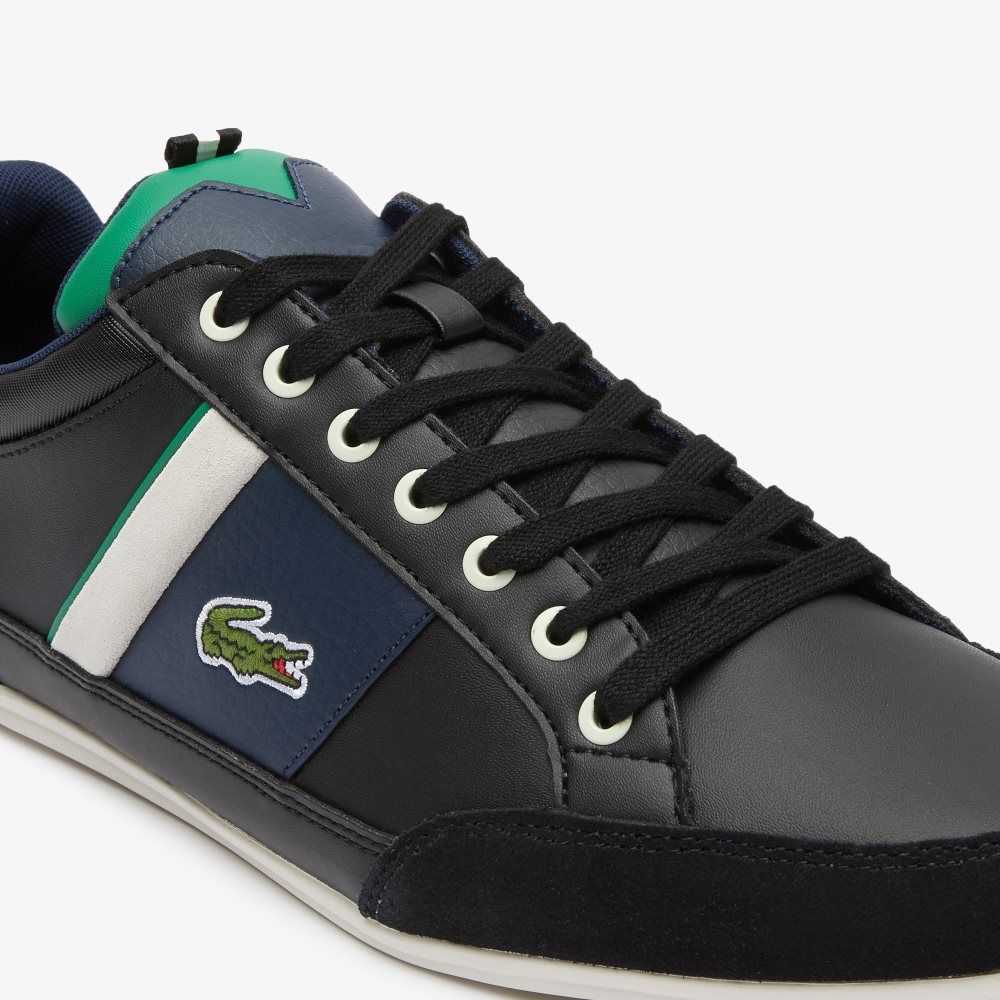 Lacoste Chaymon Cuero Negras Verde | 2807-NKEQY