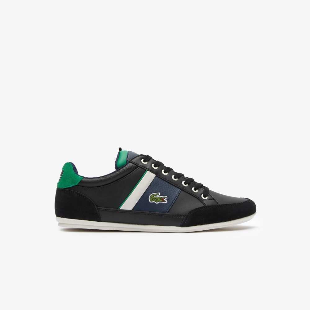 Lacoste Chaymon Cuero Negras Verde | 2807-NKEQY