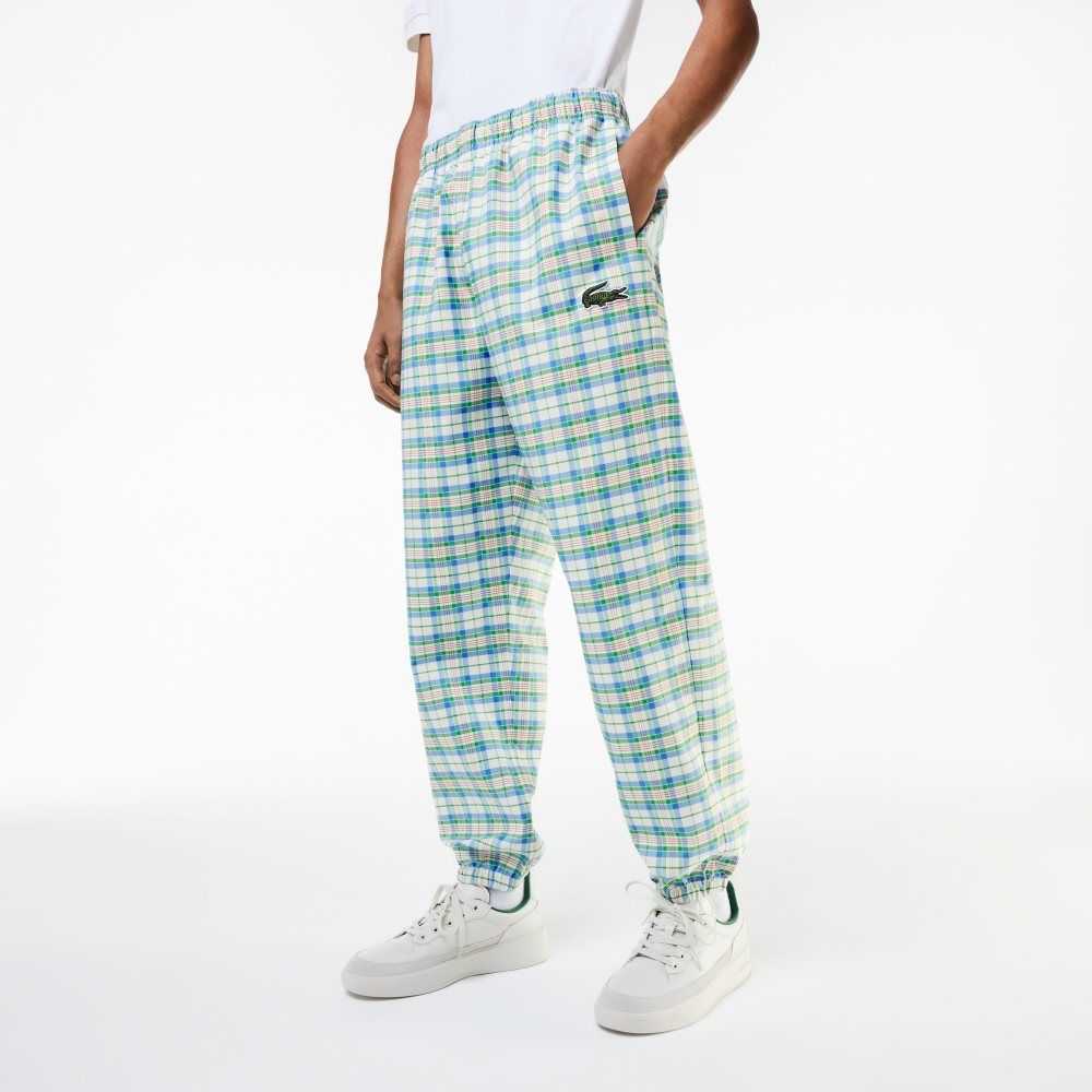 Lacoste Check Print Pista Blancas | 8196-AYBNG