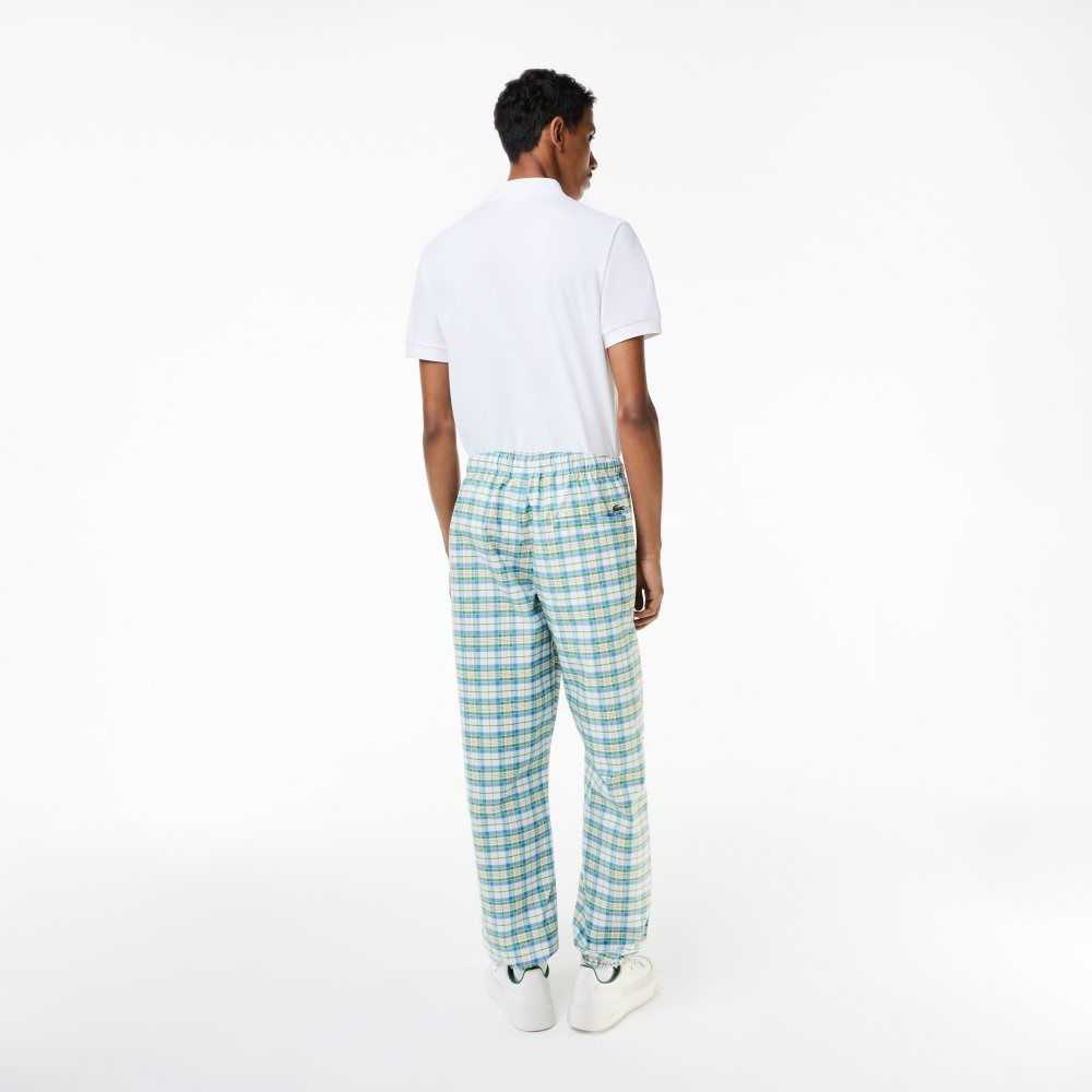 Lacoste Check Print Pista Blancas | 8196-AYBNG