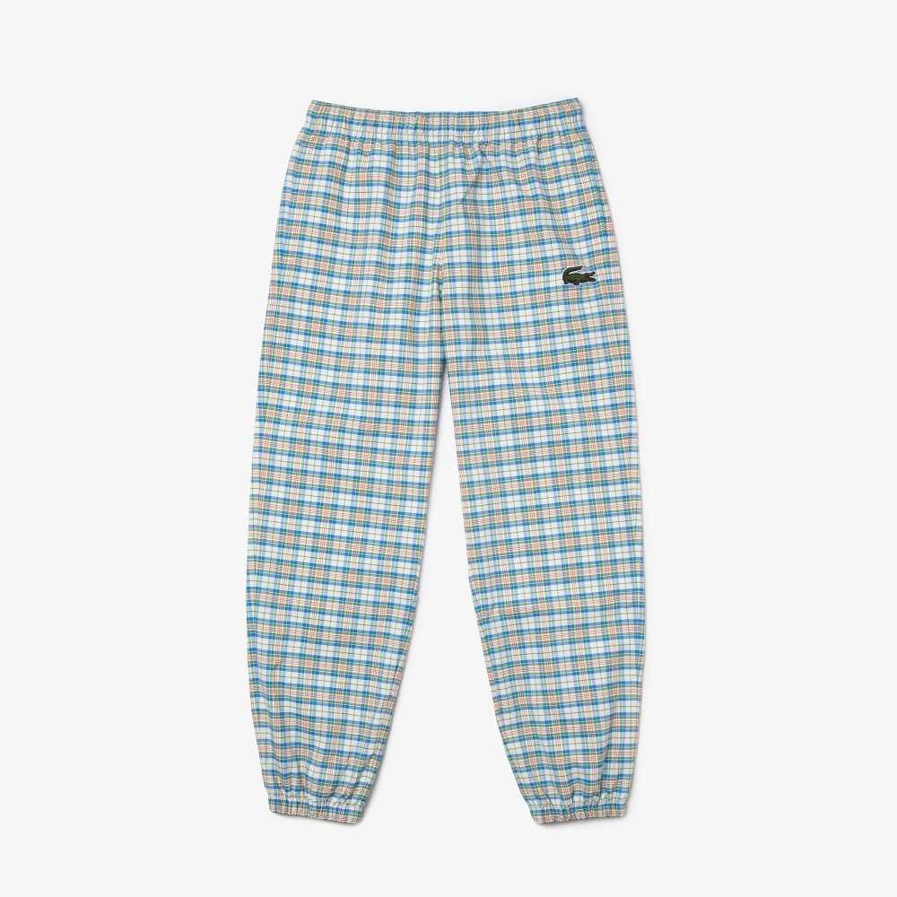 Lacoste Check Print Pista Blancas | 8196-AYBNG