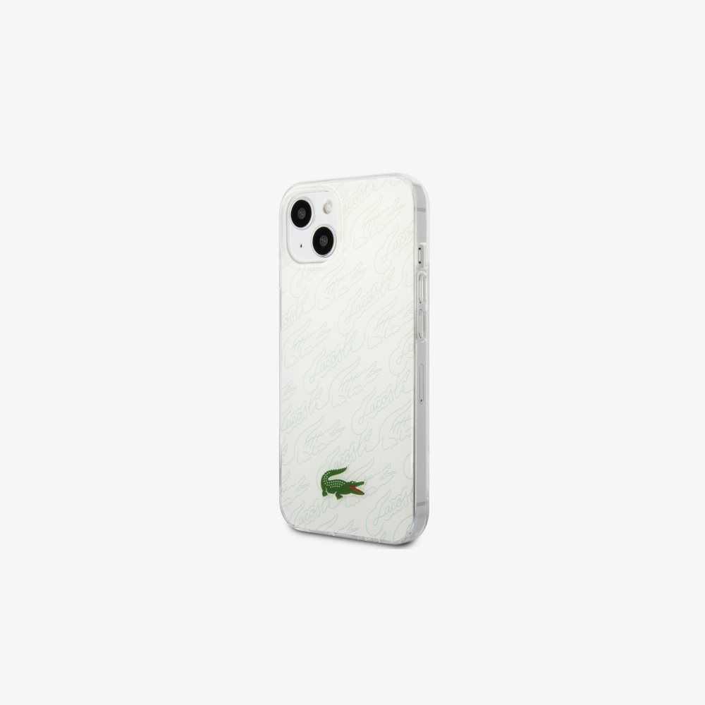 Lacoste Checkerboard Print iPhone 14 Blancas | 3706-NBPZG