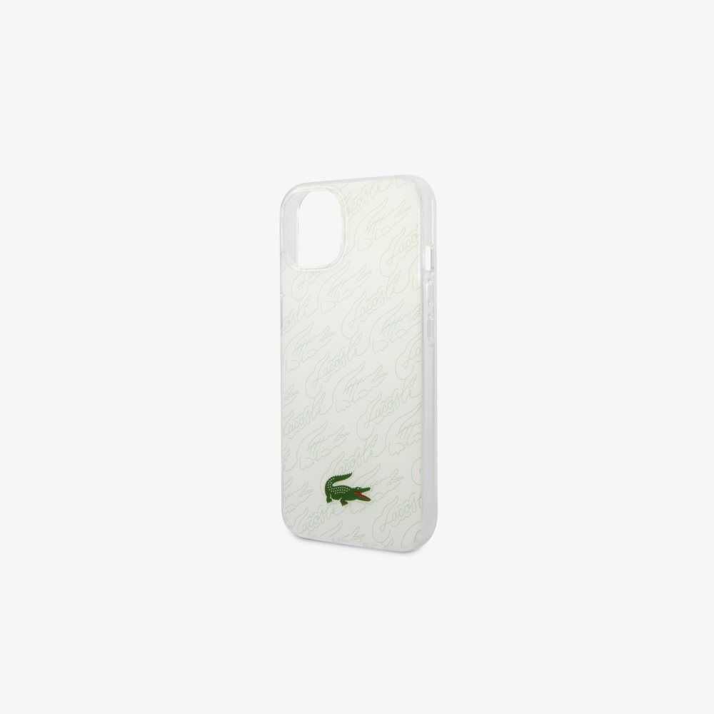 Lacoste Checkerboard Print iPhone 14 Blancas | 3706-NBPZG