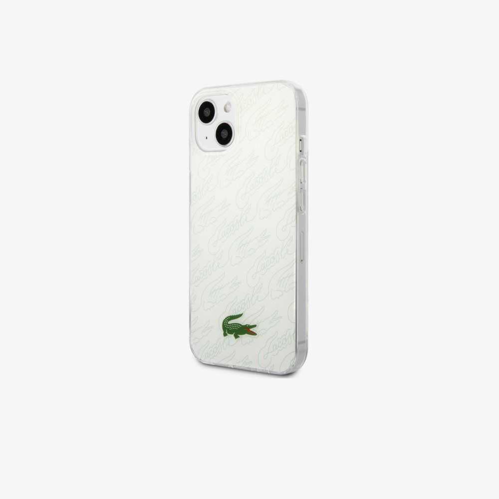 Lacoste Checkerboard Print iPhone 14 Plus Blancas | 5023-EWVXK