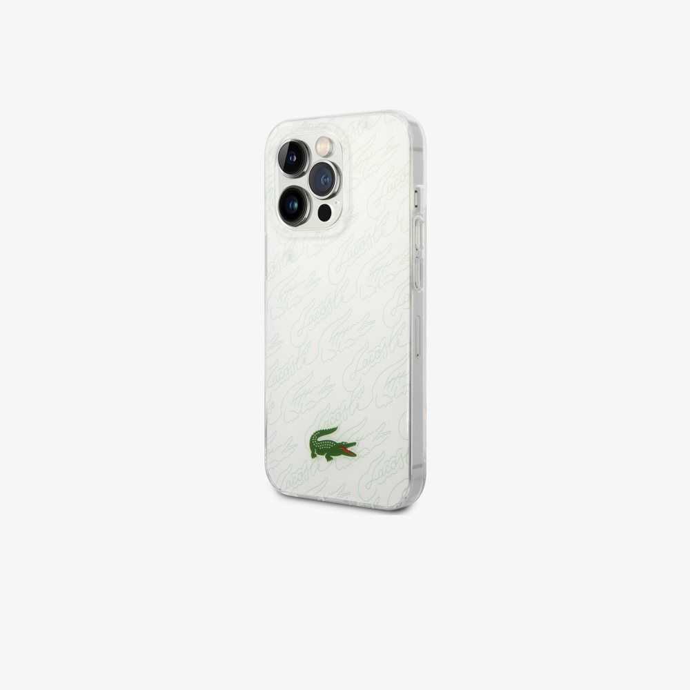 Lacoste Checkerboard Print iPhone 14 Pro Max Blancas | 3076-NWCPZ