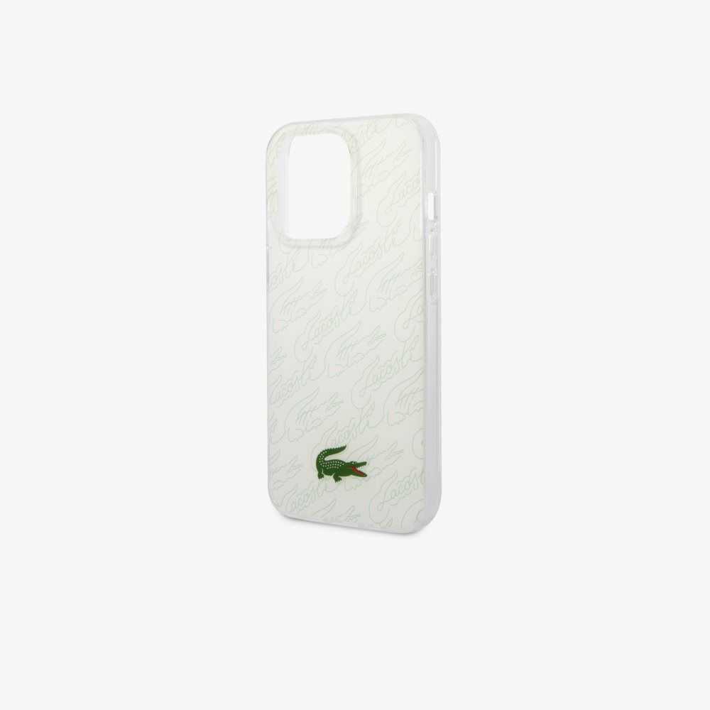 Lacoste Checkerboard Print iPhone 14 Pro Max Blancas | 3076-NWCPZ