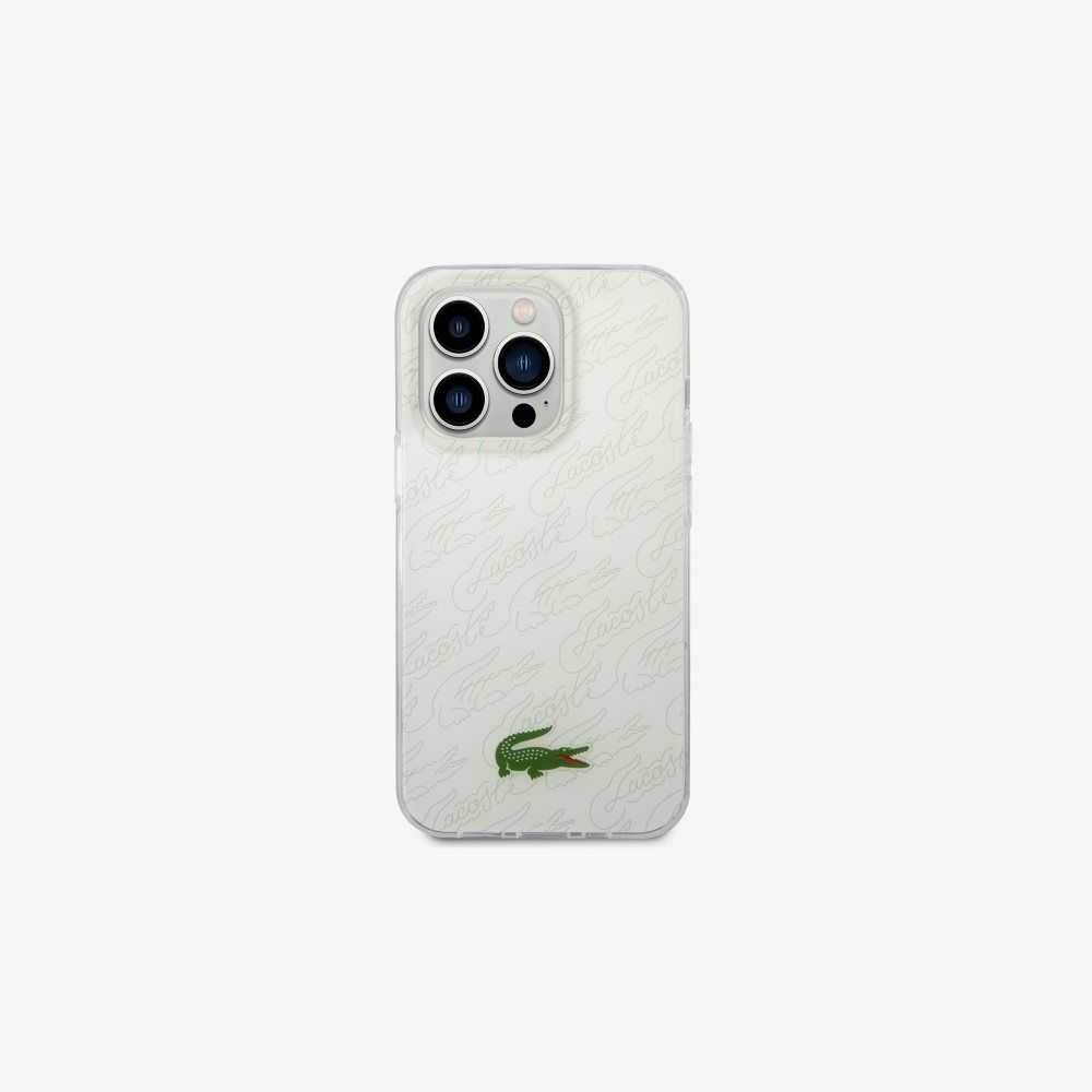 Lacoste Checkerboard Print iPhone 14 Pro Blancas | 5798-XPCYW