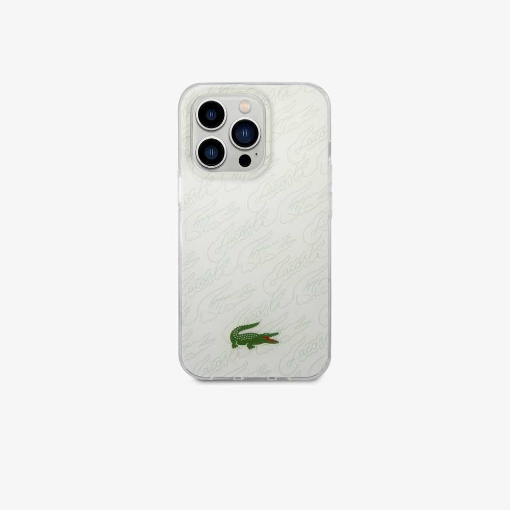 Lacoste Checkerboard Print iPhone 14 Pro Max Blancas | 8372-JNUBM