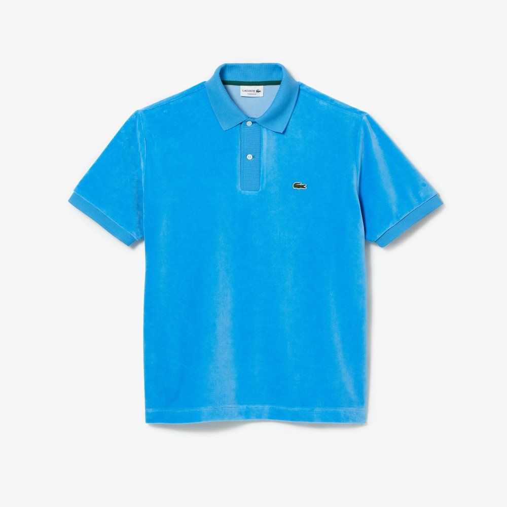 Lacoste Classic Fit Algodon Velvet Azules | 4895-YOPZA