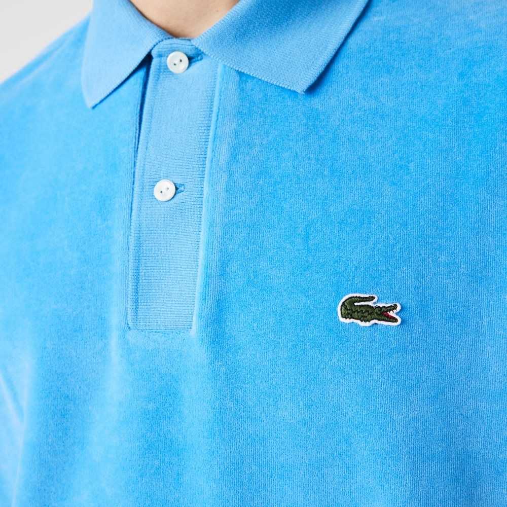 Lacoste Classic Fit Algodon Velvet Azules | 4895-YOPZA