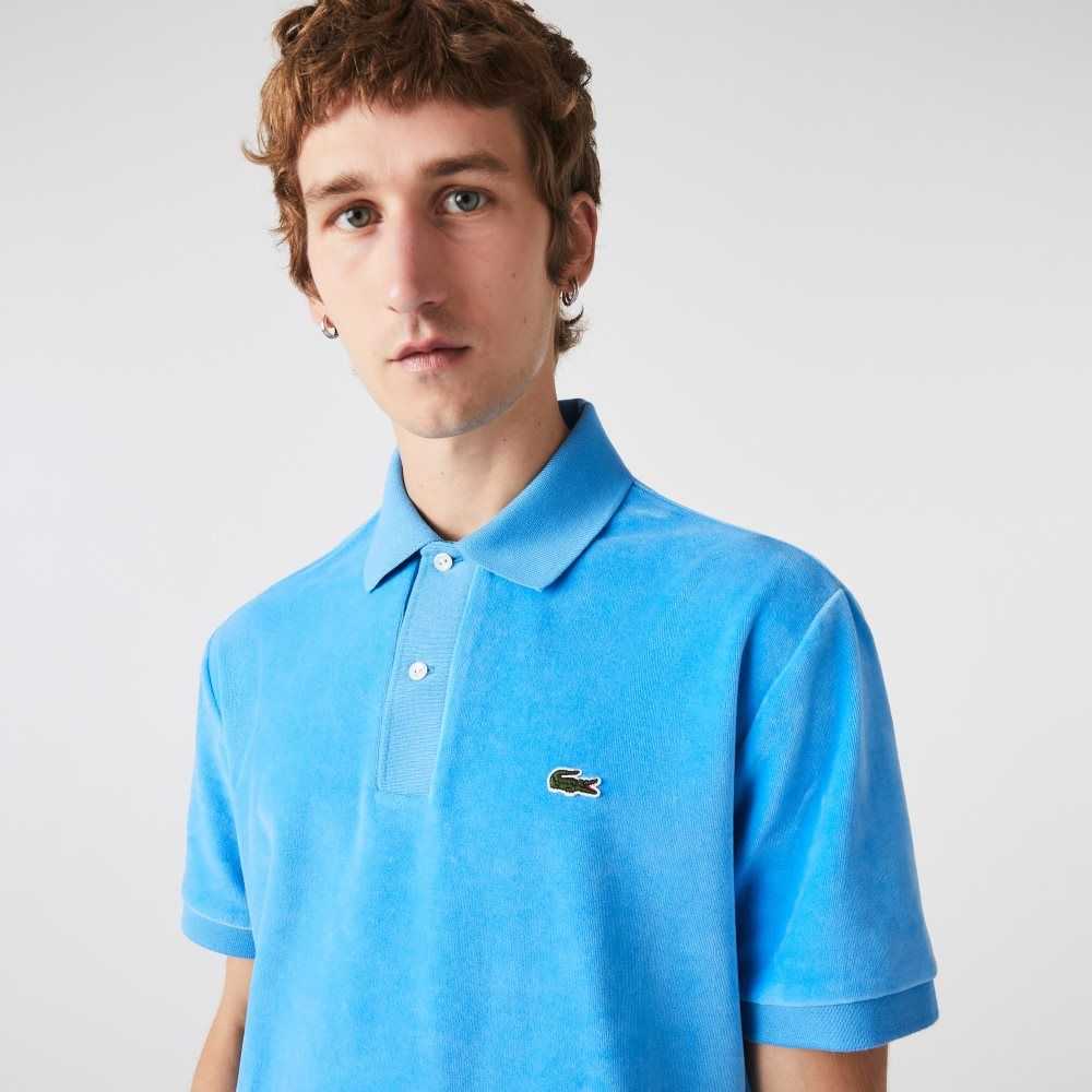 Lacoste Classic Fit Algodon Velvet Azules | 4895-YOPZA