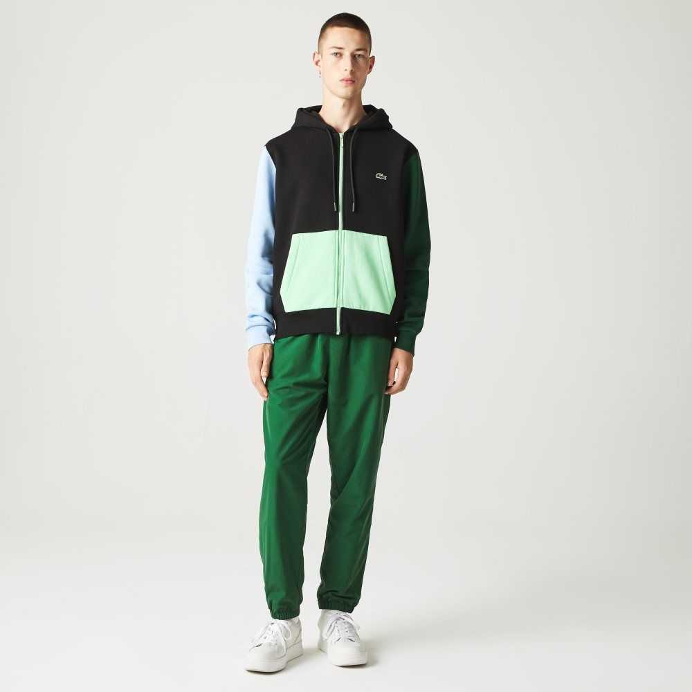 Lacoste Classic Fit Color-Block Encapuchado Zip Negras Verde Azules Verde Claro | 1947-EXLVA