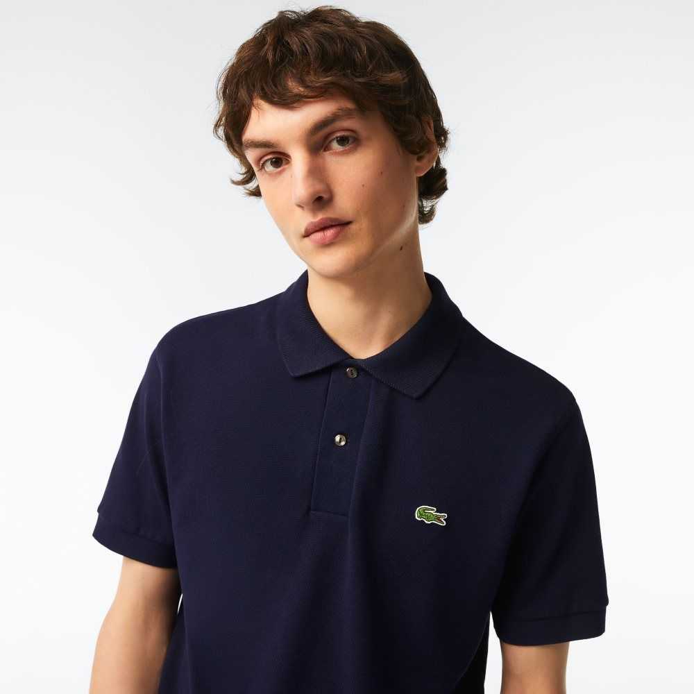 Lacoste Classic Fit Heavy Algodon Pique L.12.21 Azul Marino Azules | 3851-OIPNC