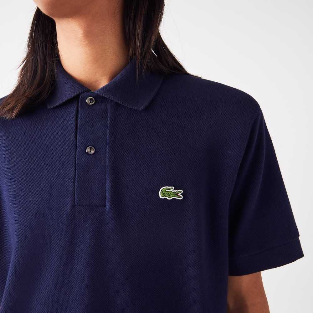 Lacoste Classic Fit Heavy Algodon Pique L.12.21 Azul Marino Azules | 3851-OIPNC