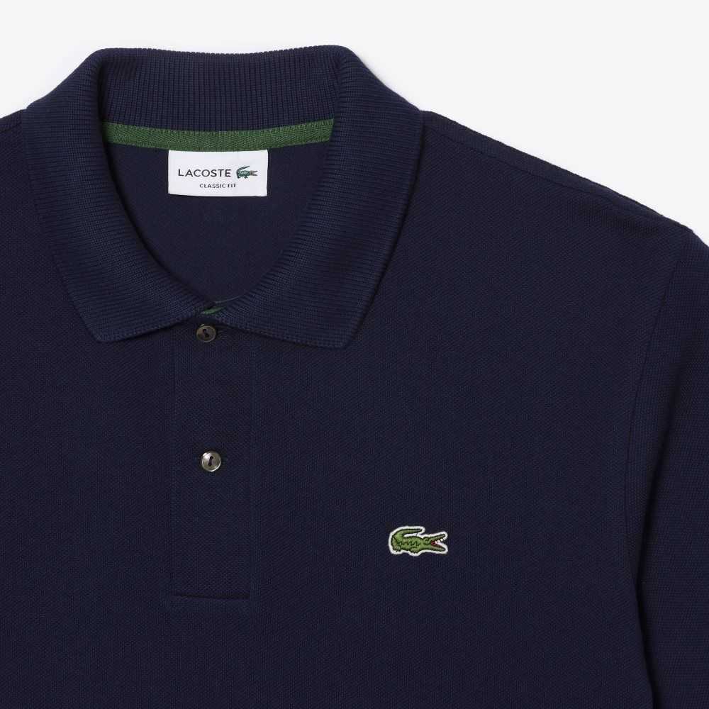 Lacoste Classic Fit Heavy Algodon Pique L.12.21 Azul Marino Azules | 3851-OIPNC