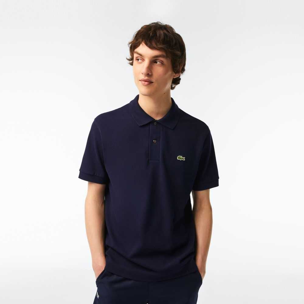 Lacoste Classic Fit Heavy Algodon Pique L.12.21 Azul Marino Azules | 3851-OIPNC