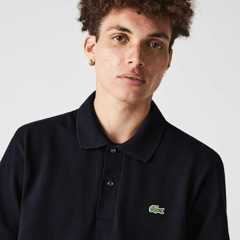 Lacoste Classic Fit Heavy Algodon Pique L.12.21 Azul Marino Azules | 4258-YNHKI