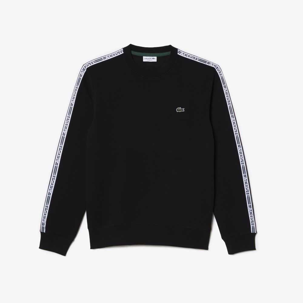 Lacoste Classic Fit Logo Stripe Flannel Negras | 1582-GOZJD