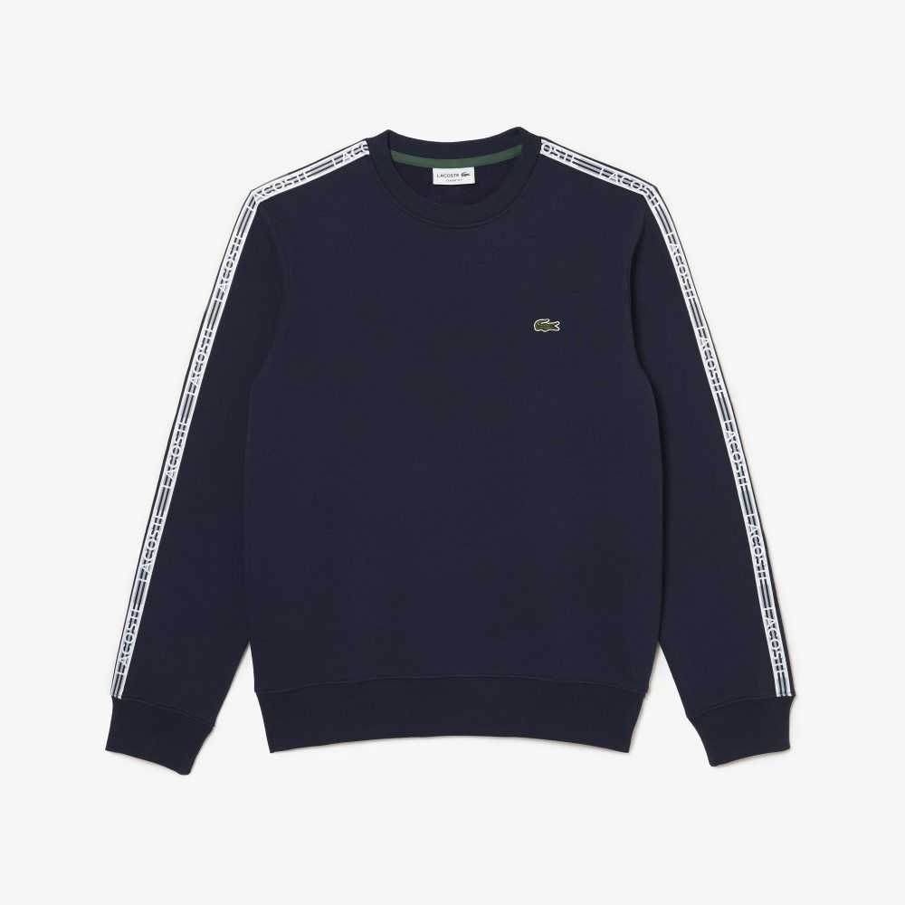 Lacoste Classic Fit Logo Stripe Flannel Azul Marino Azules | 1704-GWYED