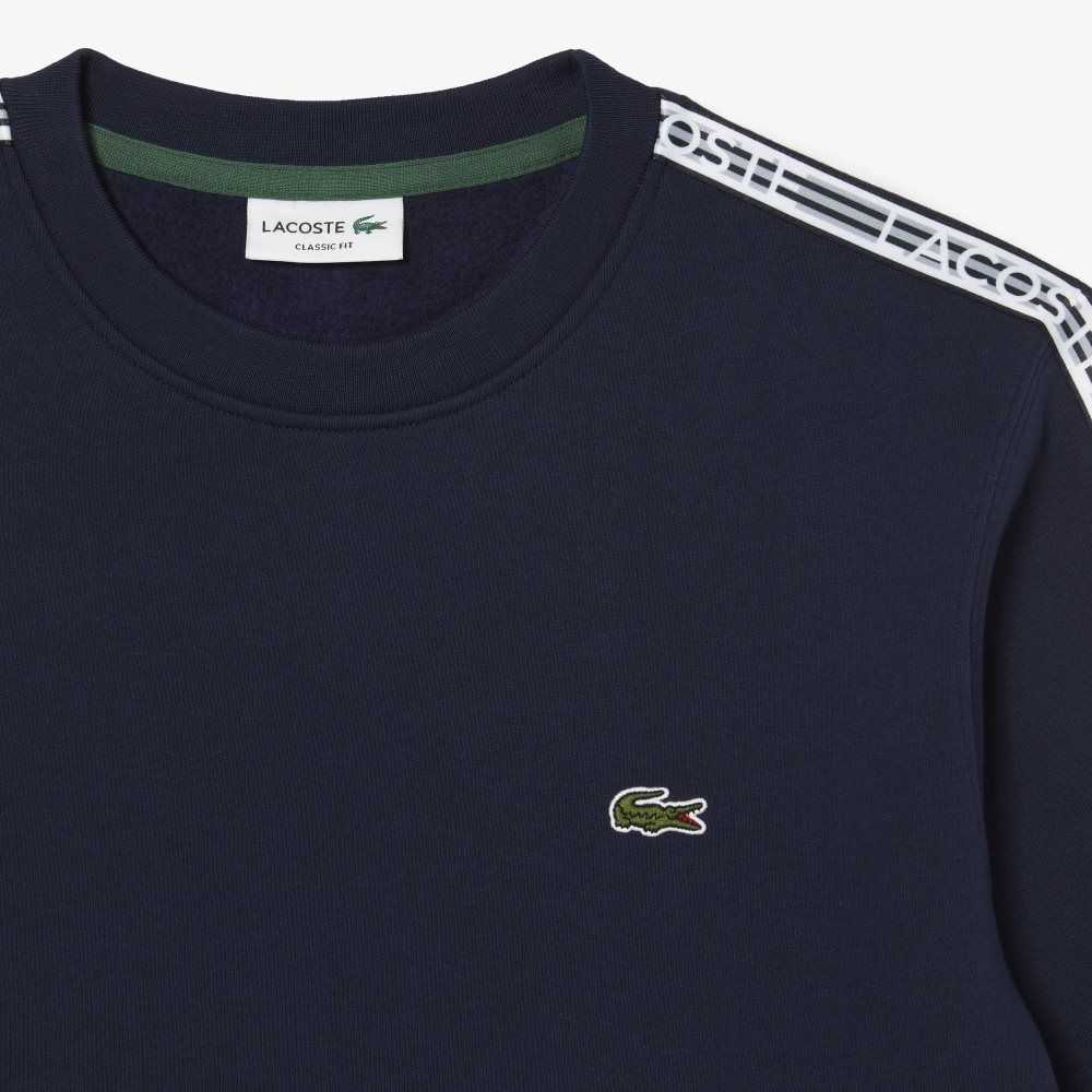 Lacoste Classic Fit Logo Stripe Flannel Azul Marino Azules | 1704-GWYED