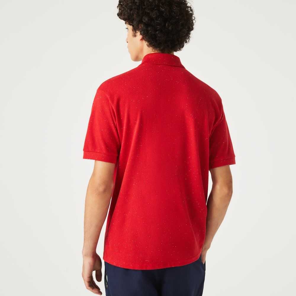 Lacoste Classic Fit Speckled Print Algodon Pique Rojas | 1963-ASFCE