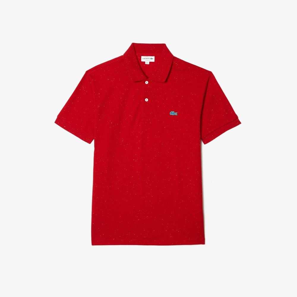 Lacoste Classic Fit Speckled Print Algodon Pique Rojas | 1963-ASFCE