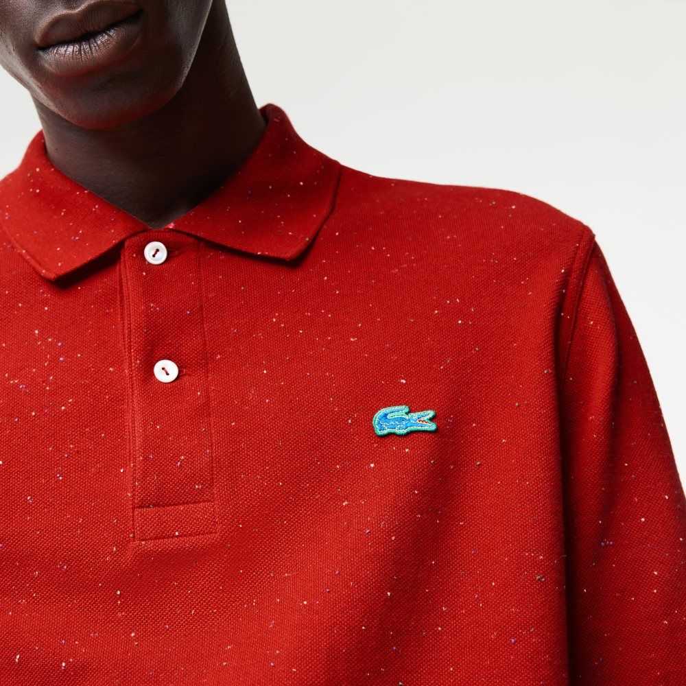 Lacoste Classic Fit Speckled Print Rojas | 5874-WOQBJ