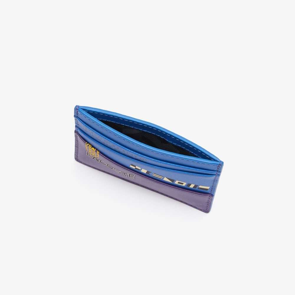 Lacoste Color-Block Nautical Print Card Holder Azules | 6089-AXIEJ