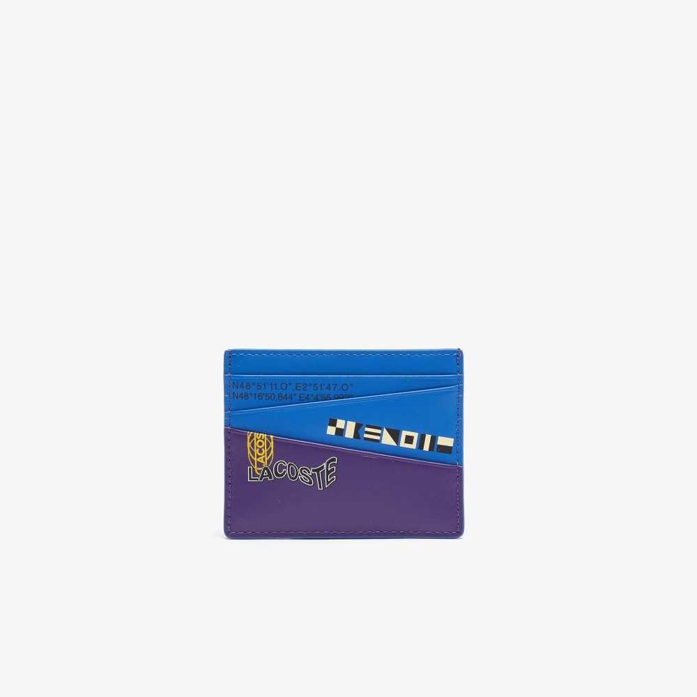 Lacoste Color-Block Nautical Print Card Holder Azules | 6089-AXIEJ