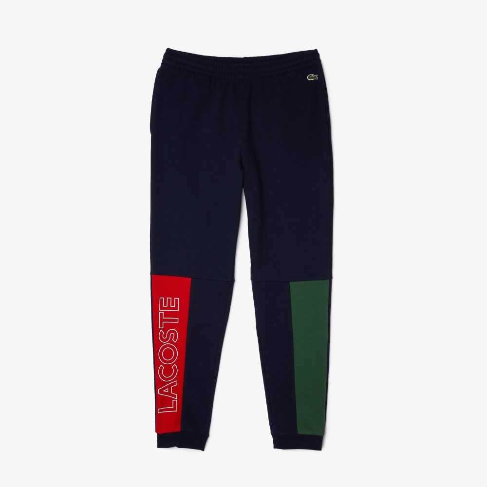 Lacoste Colorblock Algodon Fleece Blend Jogging Azul Marino Azules Verde Rojas | 8051-SNTWE