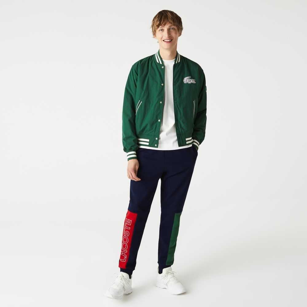 Lacoste Colorblock Algodon Fleece Blend Jogging Azul Marino Azules Verde Rojas | 8051-SNTWE