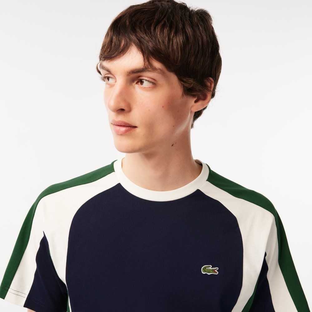 Lacoste Colorblock Algodon Jersey Azul Marino Azules Verde Blancas | 6024-ZXAWP