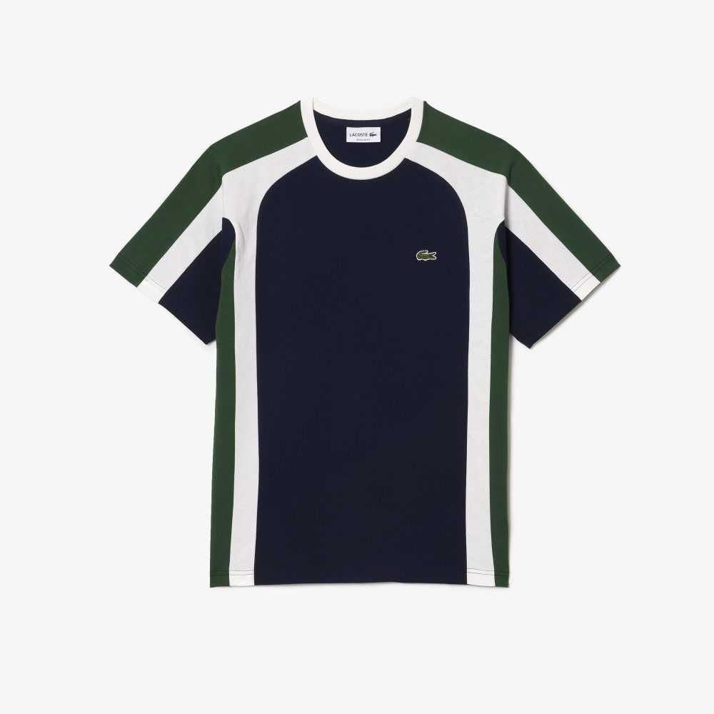 Lacoste Colorblock Algodon Jersey Azul Marino Azules Verde Blancas | 6024-ZXAWP