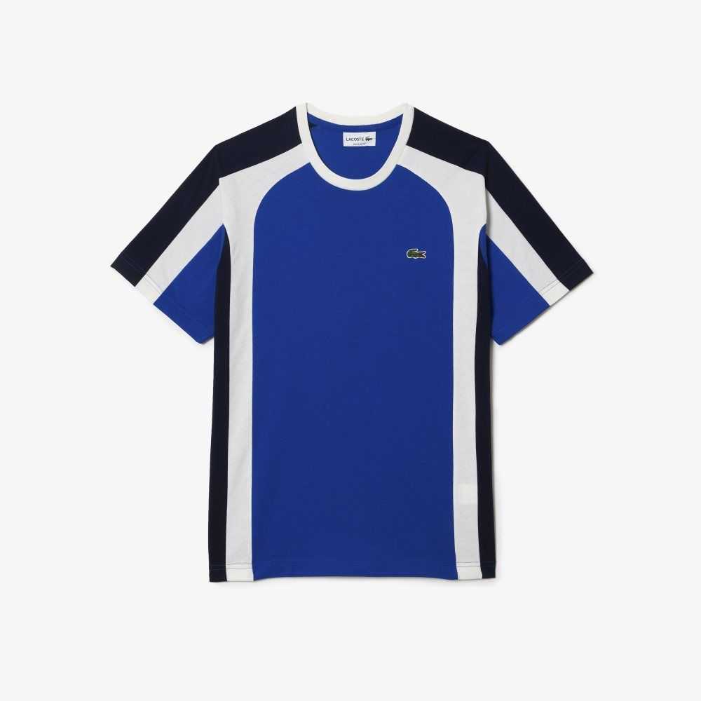 Lacoste Colorblock Algodon Jersey Azules Azul Marino Azules Blancas | 9368-NDBQW