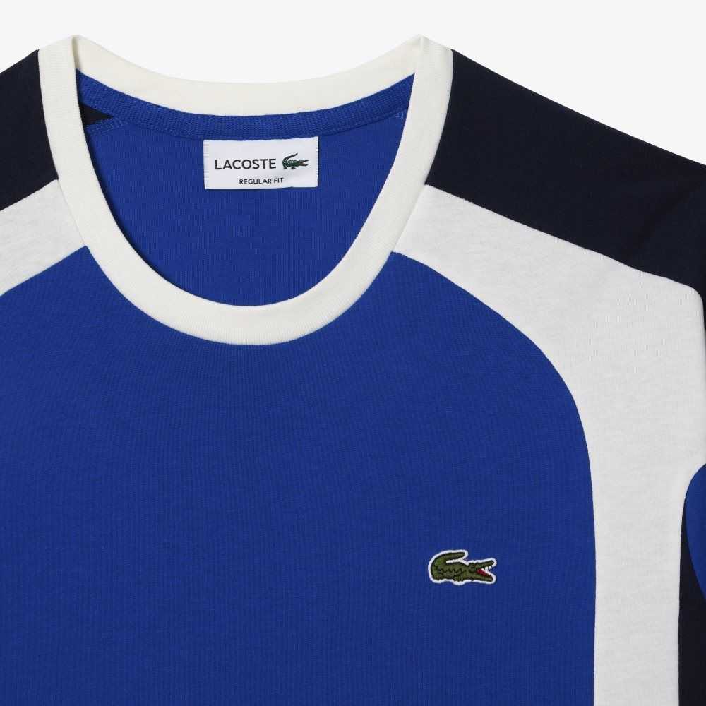 Lacoste Colorblock Algodon Jersey Azules Azul Marino Azules Blancas | 9368-NDBQW