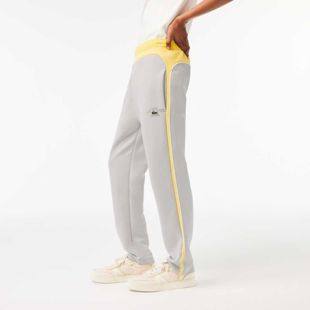 Lacoste Colorblock Organic Algodon Pista Gris Claro Amarillo Blancas | 7135-TMVKH