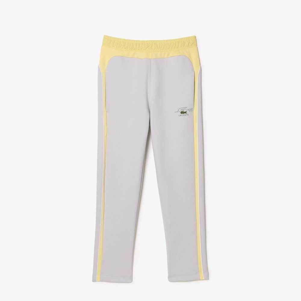 Lacoste Colorblock Organic Algodon Pista Gris Claro Amarillo Blancas | 7135-TMVKH