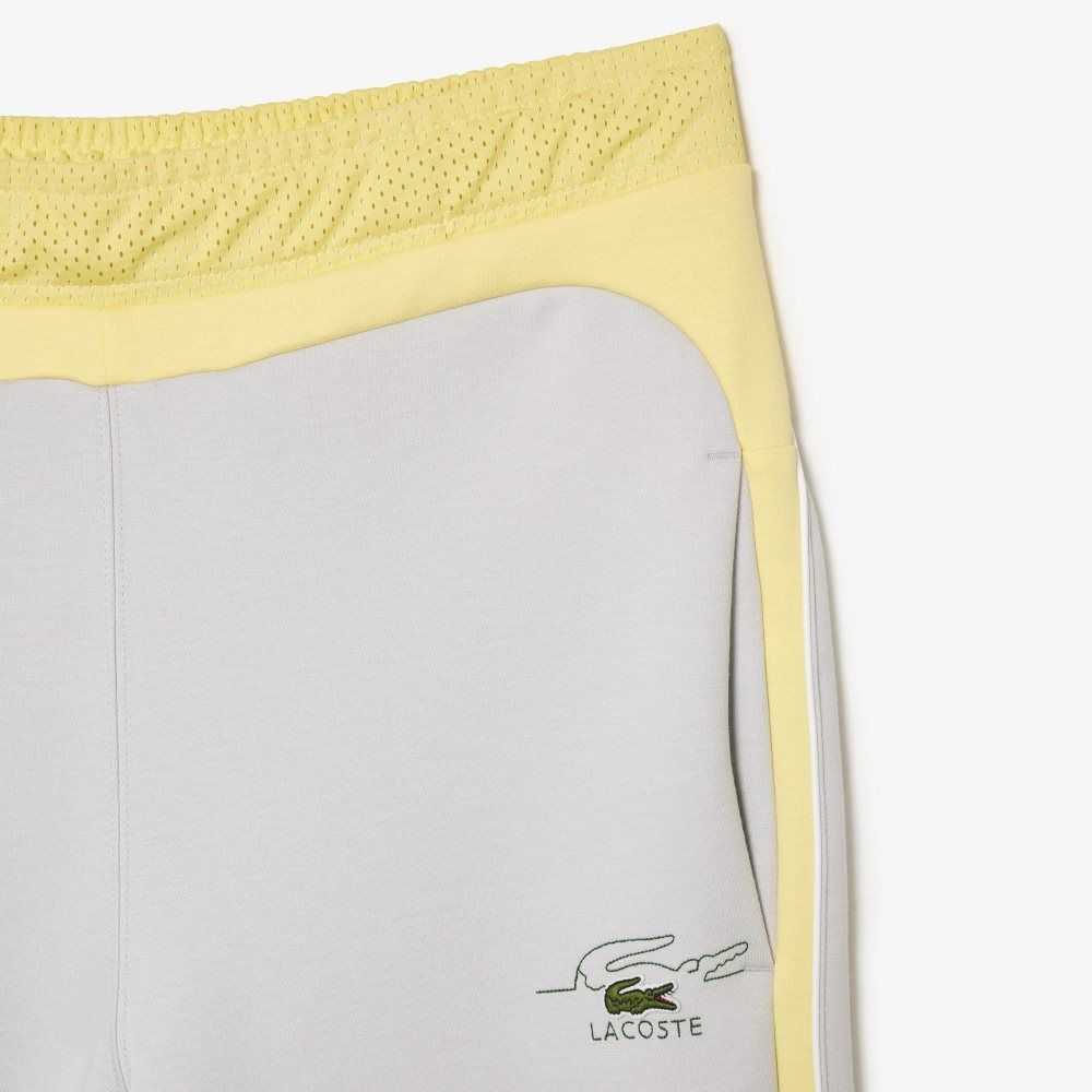 Lacoste Colorblock Organic Algodon Pista Gris Claro Amarillo Blancas | 7135-TMVKH