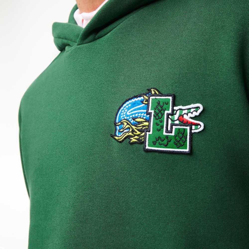 Lacoste Comic Effect Print Encapuchado Verde | 5703-FPEAV